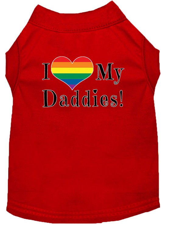 I heart my Daddies Screen Print Dog Shirt Red XL